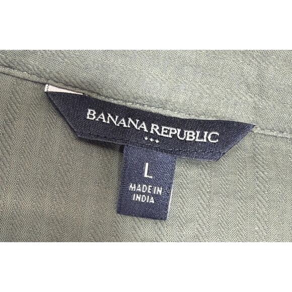 Banana Republic Women's Green Flutter Sleeve Blouse Boho Whimsy Lagenlook L - Picture 7 of 8